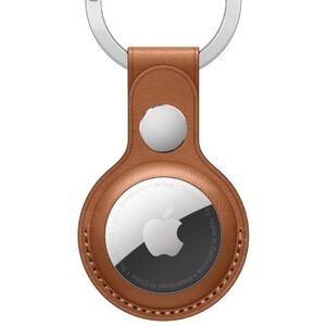 Apple AirTag Leather Key Ring - Saddle Brown